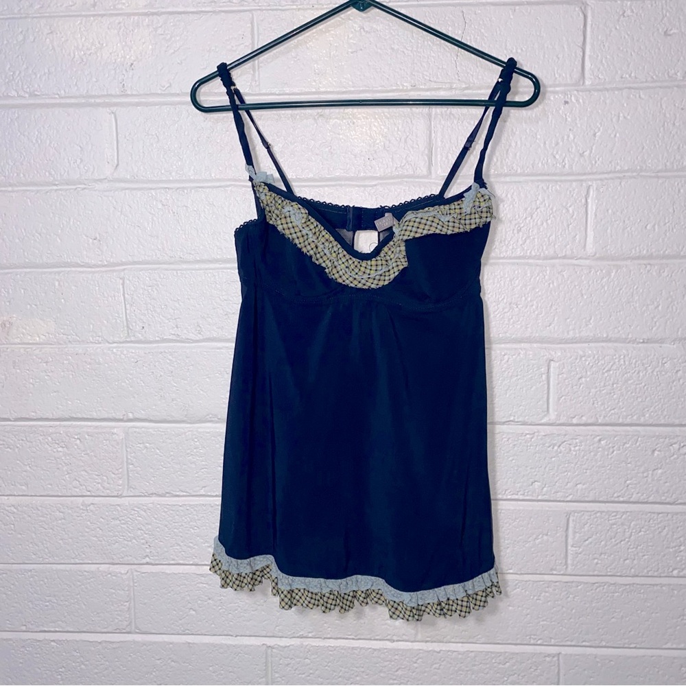 Victorias Secret 36C Chiffon Camisole Bra Top Ruffled Hem Tank Camisole Lingerie